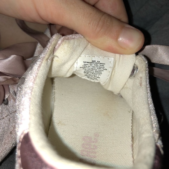 Gymboree Dusty Pink Girls Sneakers Ribbon Laces - Picture 5 of 5